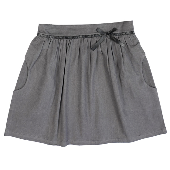 Eco Outfitters natural organic cotton jersey skirt with bow on a white background