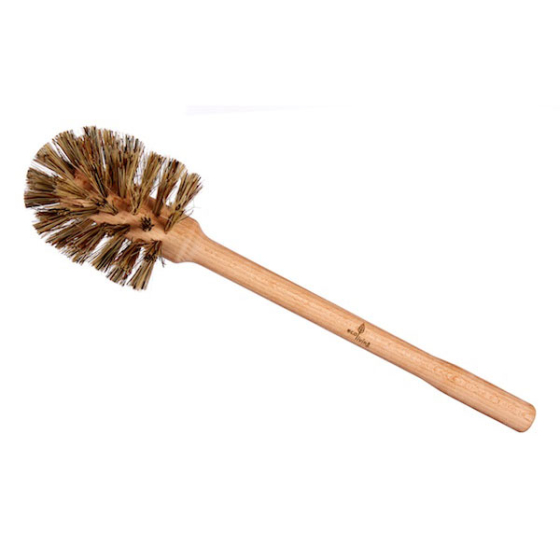 Ecoliving Large Wooden Plastic Free Toilet Brush pictured on a plain white background
