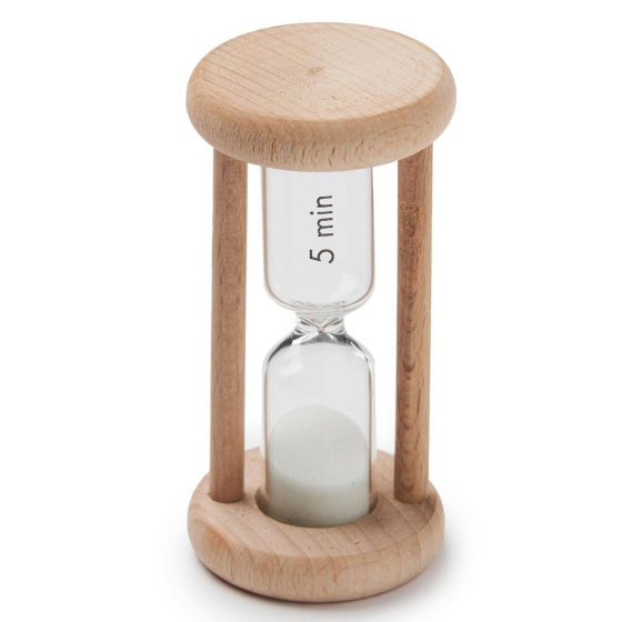 Ecoliving Wooden Egg Timer pictured on a plain white background