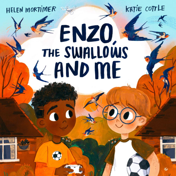 Cover of the Enzo, The Swallows and Me children's book by Helen Mortimer and Katie Cottle