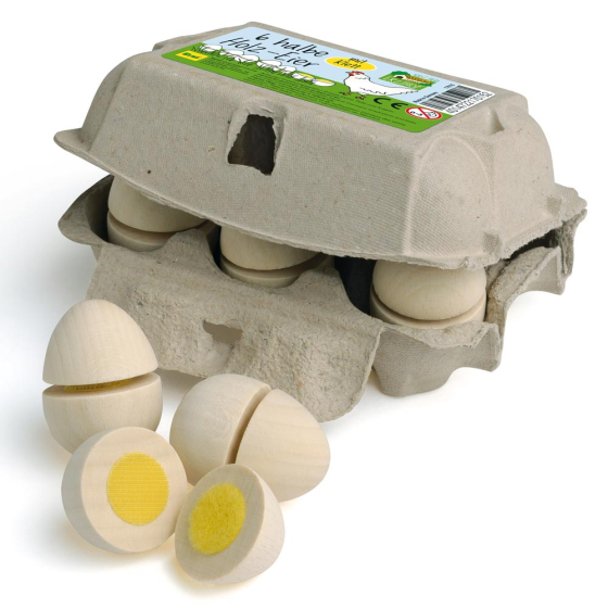 Erzi Eggs To Cut 6 Pack Wooden Play Food Set