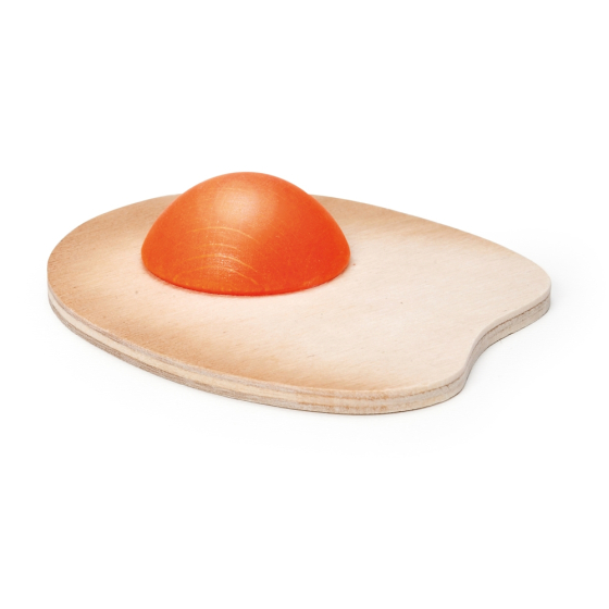 Erzi Fried Egg Sunny-Side Up Wooden Play Food in a white background