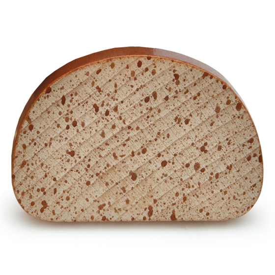 Erzi Slice of Bread Wooden Play Food on a plain background