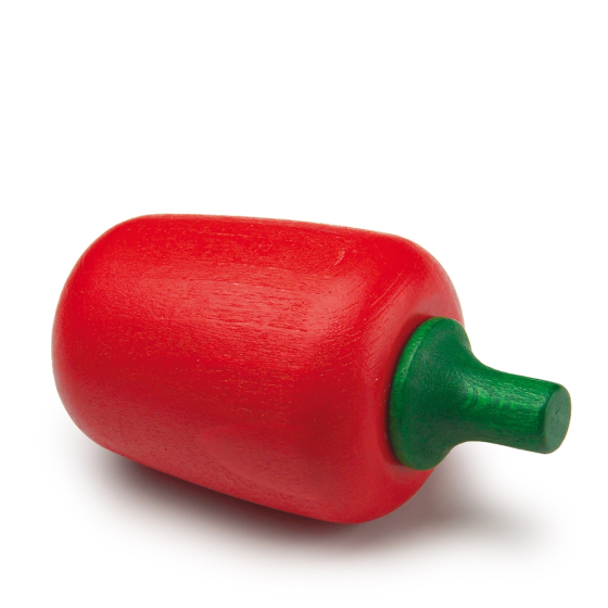 Erzi Red Pepper Wooden Play Food on a plain background