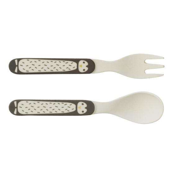 Fresk Penguin Bamboo Fork & Spoon Set