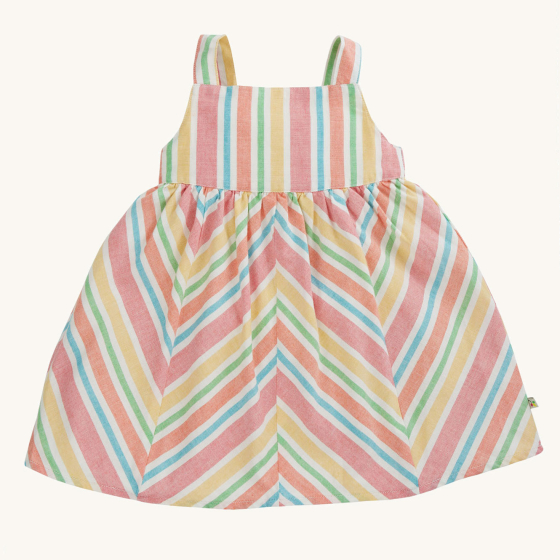 Frugi Stripe dress Beach Party Dress pictured on a plain background 