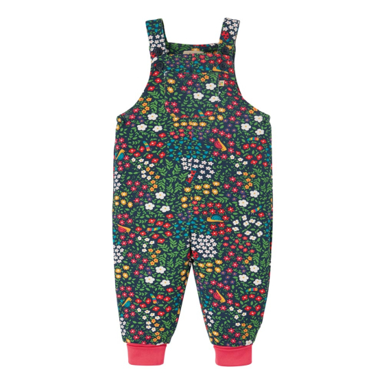 Frugi childrens garden life parsnip dungarees on a white background