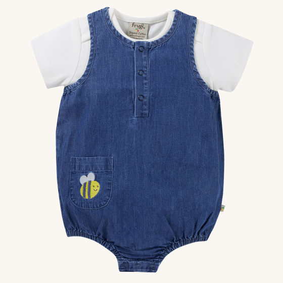 Frugi Chambray Romper Outfit - Bee