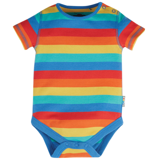 Frugi Rainbow Stripe Everyday Short Sleeve Body