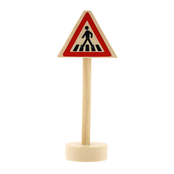 Gluckskafer childrens miniature wooden zebra crossing toy sign on a white background