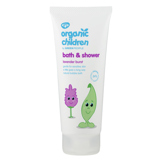 Green People Organic Children Bubble Bath & Shower Gel Lavender Burst 200ml, organic bubble bath for sensitive skin, plant based tube
