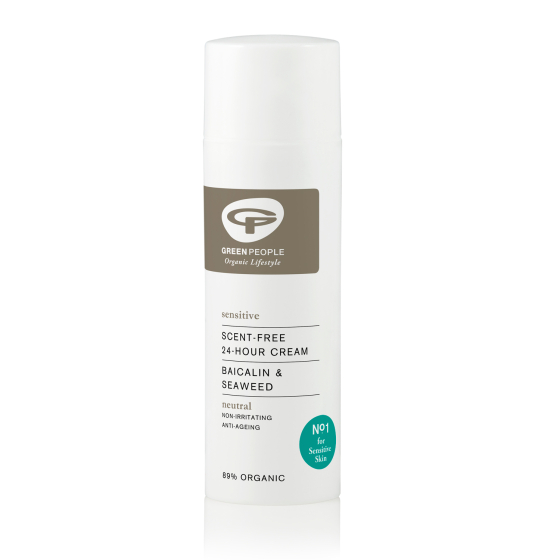 Green People Scent Free 24 Hour Cream pictured on a plain background