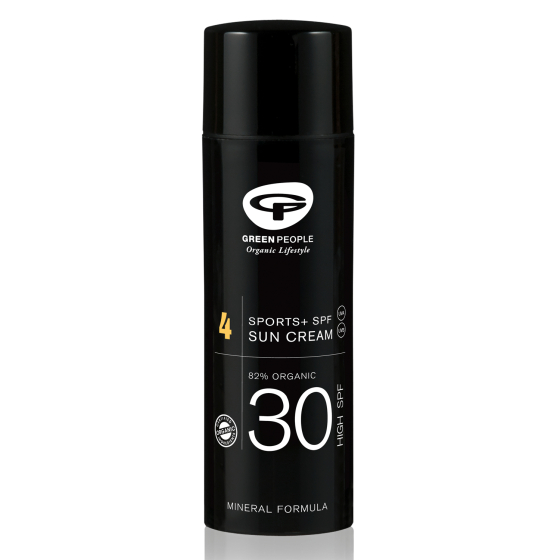 Green People Sports Sweat Resistant SPF30 Mineral Formula Facial Sun Cream 50ml pictured on a plain background 