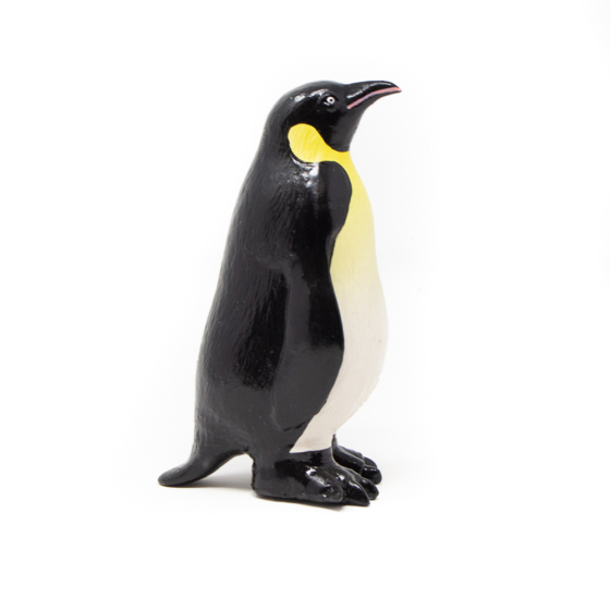 Green Rubber Toys natural rubber penguin figure on a white background