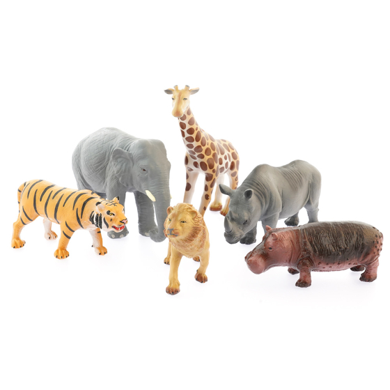 Green Rubber Toys eco-friendly natural rubber jungle animal toys on a white background