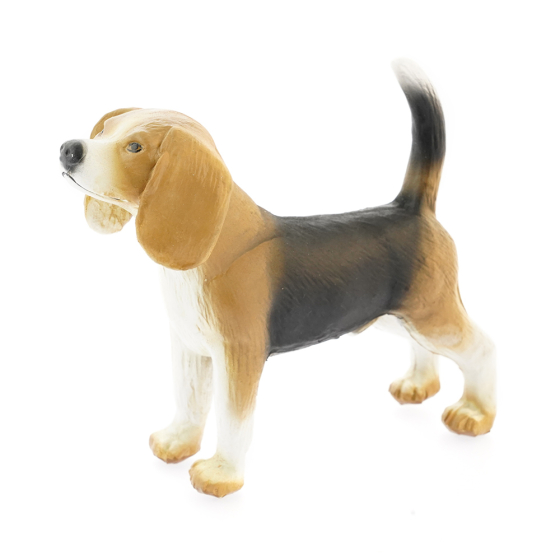 Green rubber toys eco-friendly natural rubber beagle toy on a white background