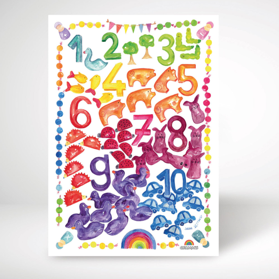 Grimm's World of Numbers Art Print