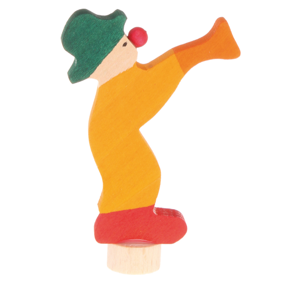 Grimm's Yellow Clown Decorative Figure pictured on a plain background