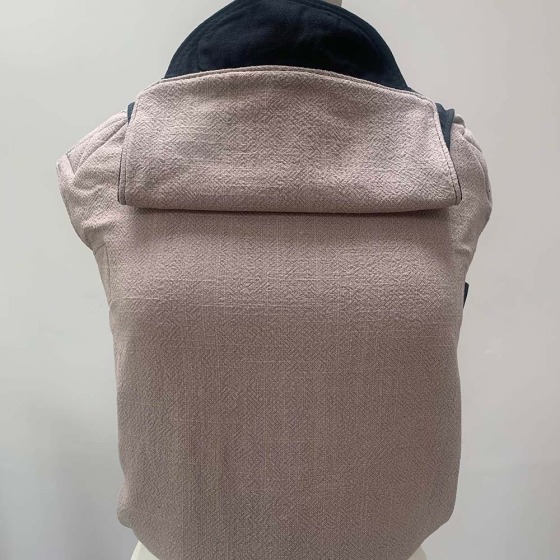 Integra eco-friendly stone linen baby carrier on a grey background
