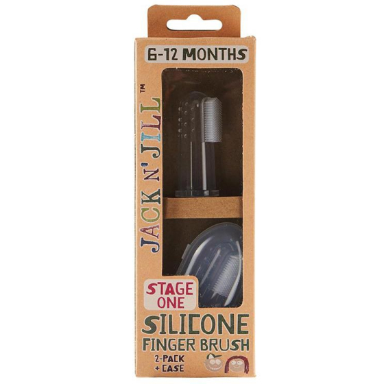 Jack N' Jill Silicone Finger Brush 2 Pack - Stage 1 (6-18 months)