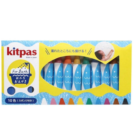 Kitpas Bath 10 Coloured Rice Wax Crayons