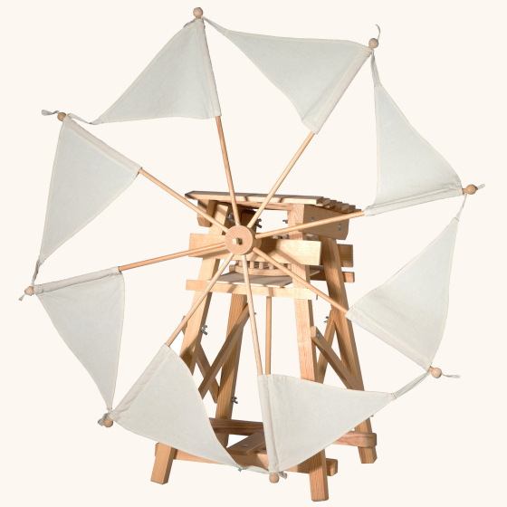 White Sail Windmill with open, white sails.