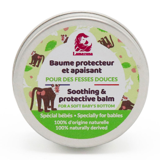 Lamazuna Baby Soothing & Protective Balm tin pictured on a plain white background