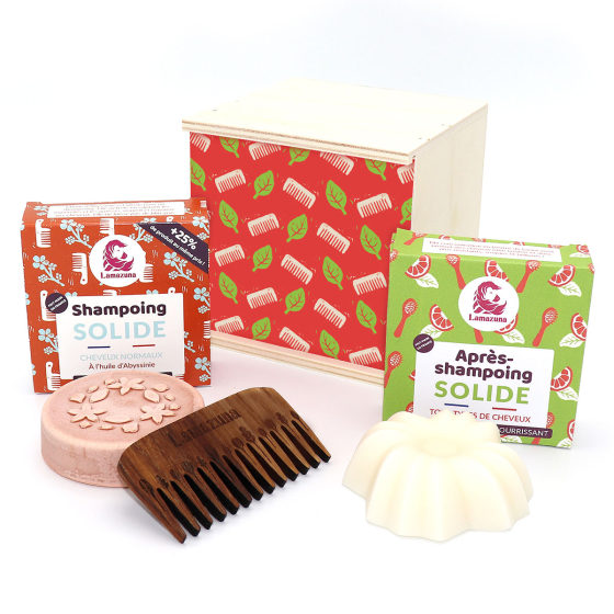 Lamazuna Lovely Locks Bundle for normal hair in a Box pictured on a plain white background