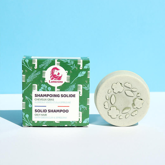 Lamazuna Solid Shampoo for Oily Hair with Green Clay & Spirulina