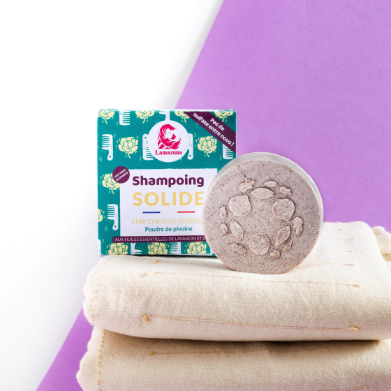 Lamazuna Solid Shampoo for Sensitive Scalps with Peony Powder