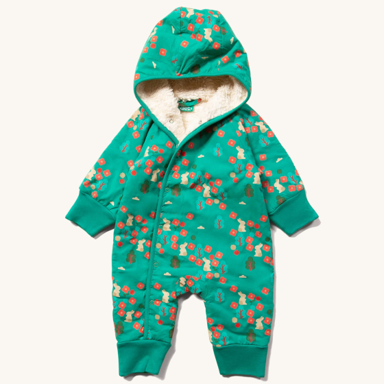 LGR Forest Walk Sherpa Fleece Snowsuit with the hood up against a plain background.