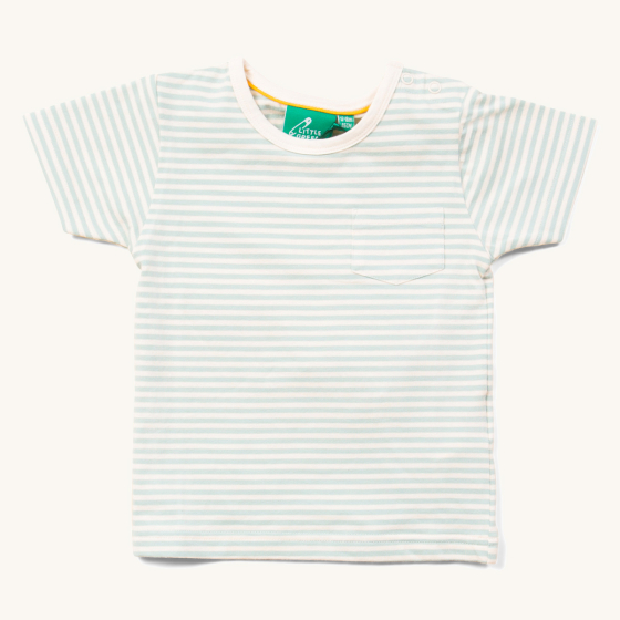 LGR kids blue striped organic cotton t-shirt on a white background