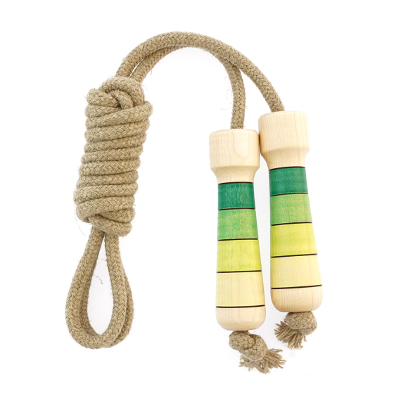 Mader linen skipping rope green on a white background