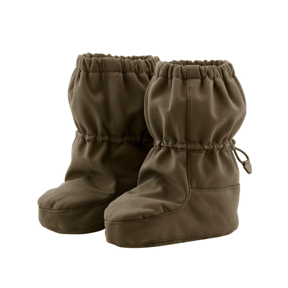 Mamalila eco-friendly toddlers allrounder winter booties in the khaki green colour on a white background