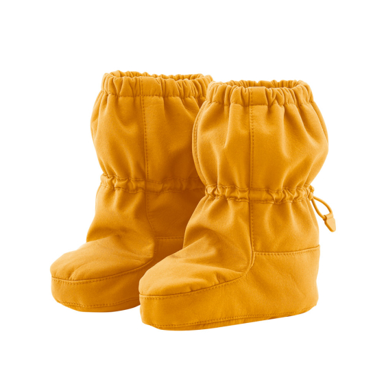 Mamalila eco-friendly toddlers allrounder winter booties in the mustard colour on a white background