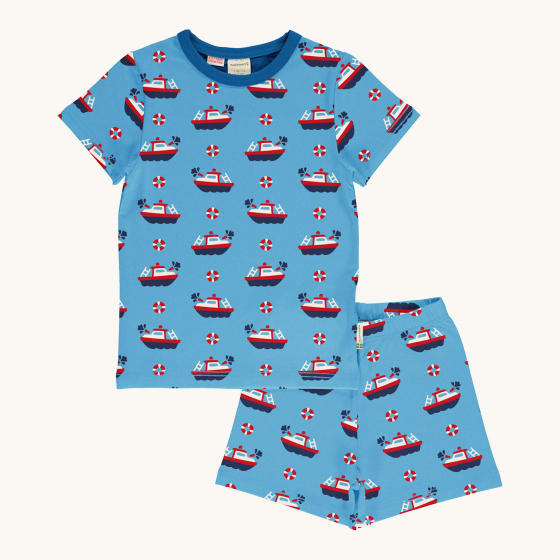 Maxomorra Fireboat Short Sleeve Pyjamas