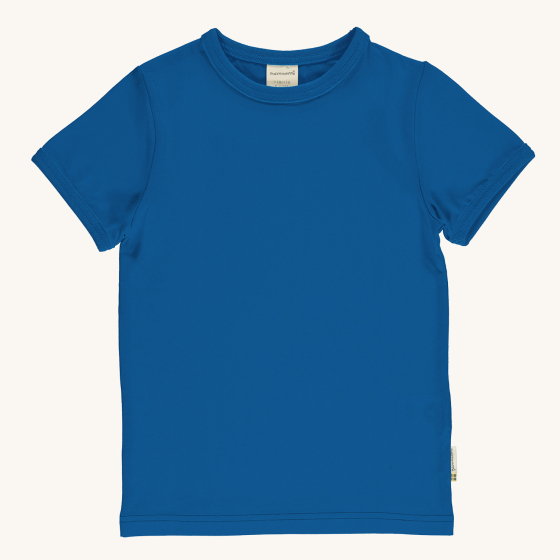 Maxomorra Solid Blue Short Sleeve Top