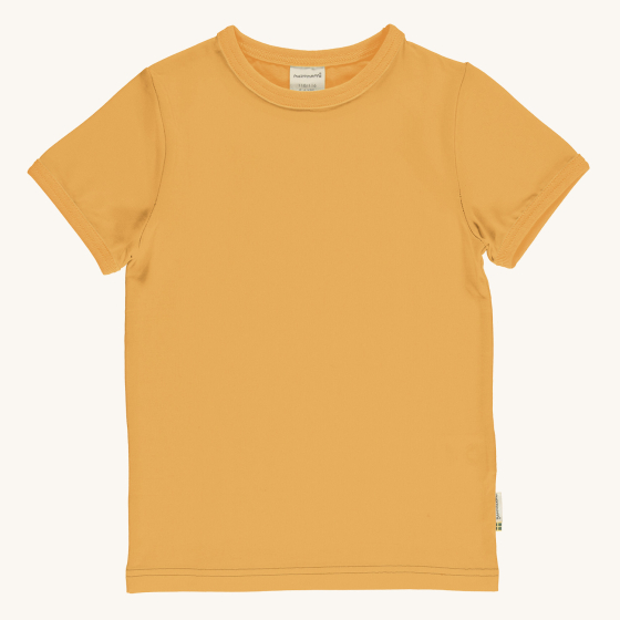 Maxomorra Solid Yellow Short Sleeve Top