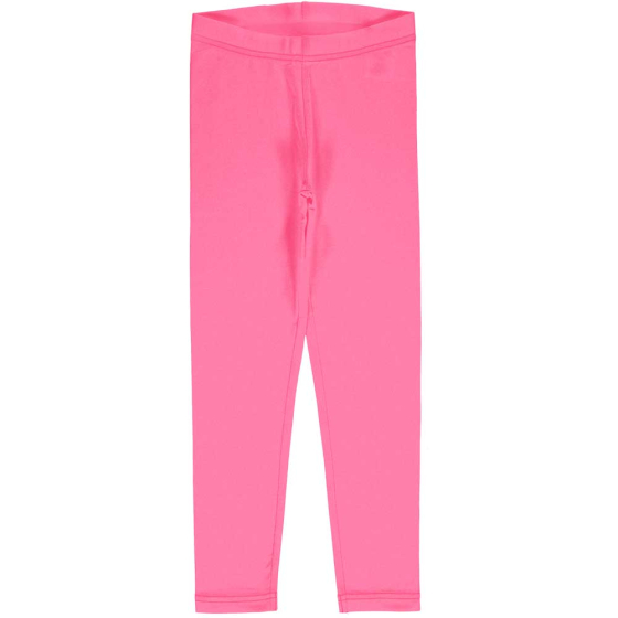 Maxomorra block colour, organic leggings in candy pink. On white background