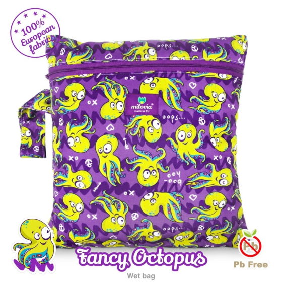 Milovia Nappy Wet Bags-Fancy octopus