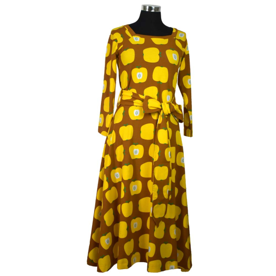 Moromini Adult Yellow Apples Square Neck Dress