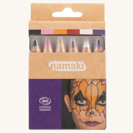 Namaki Natural Face Painting Pencils - 6 colours - World of Horrors