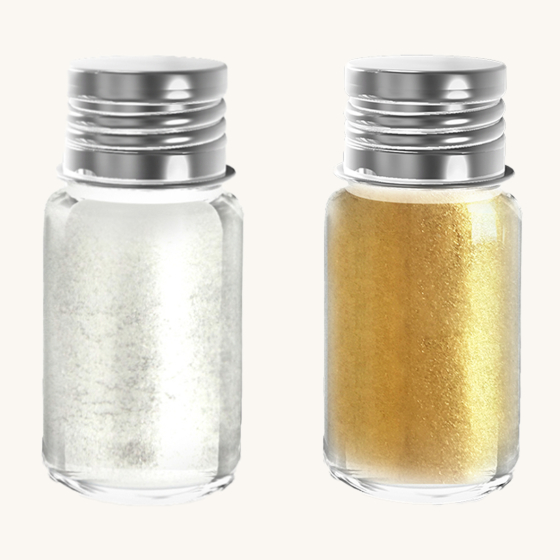 Namaki sparkling powder refills in gold and silver