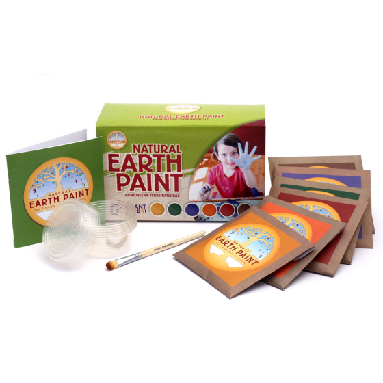 Natural Earth eco-friendly kids paint kit laid out on a white background