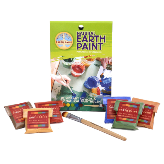 Natural Earth eco-friendly children's petite paint kit laid out on a white background