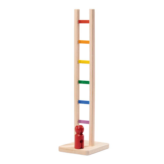 Nic eco-friendly wooden rainbow climbing ladder toy on a white background