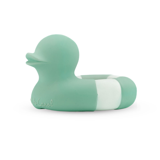 Oli & Carol Flo The Floatie Duck Mint pictured on a plain white background