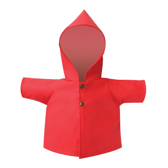 Olli ella dinkum doll ahoy raincoat in the red colour on a white background