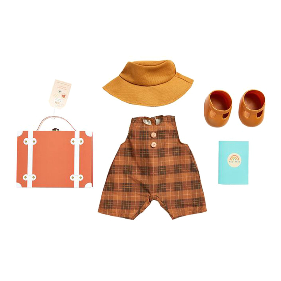 Olli ella apricot travel togs dinkum doll outfit laid out on a white background