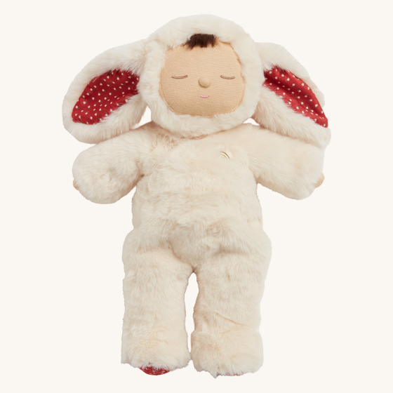 Cozy Dinkums Bunny Twiggy with cream fur and red spotted inner ears